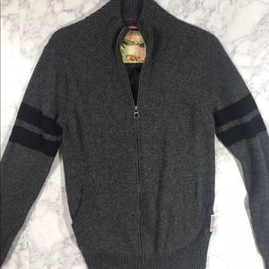 Scotch & Soda Men's SWEATER JACKET GRAY AND BLACK